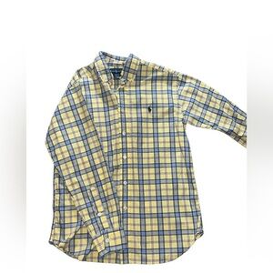 Boys Ralph Lauren yellow and blue plaid dress top M(10-12)